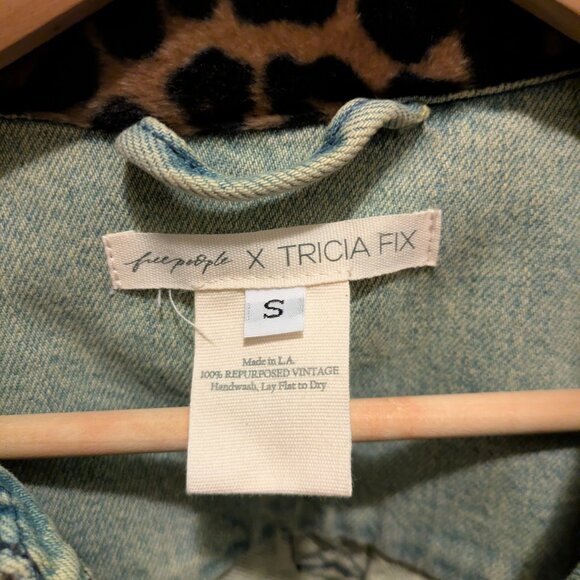 Free People x Tricia Fix Denim Reworked Jacket Size S - Picture 2 of 6